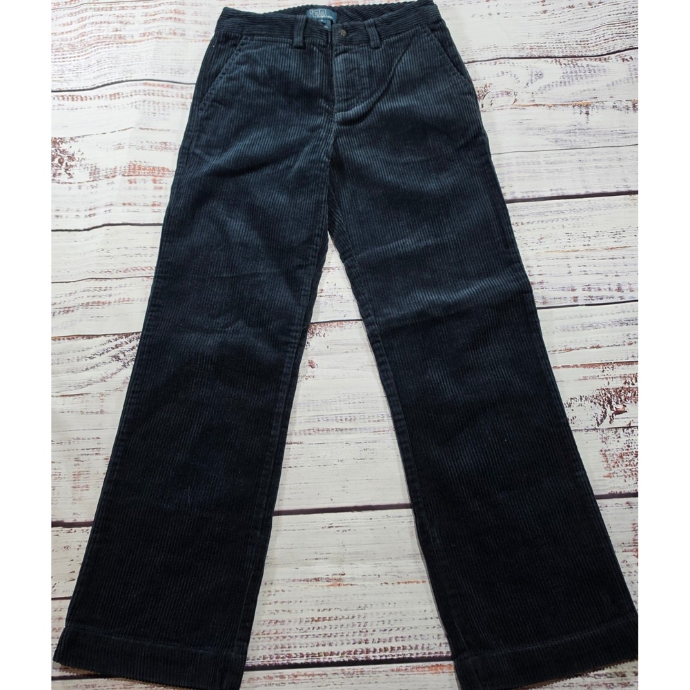 Polo Ralph Lauren Corduroy Pants Boys 8 Navy Blue EUC Straight Leg Trousers